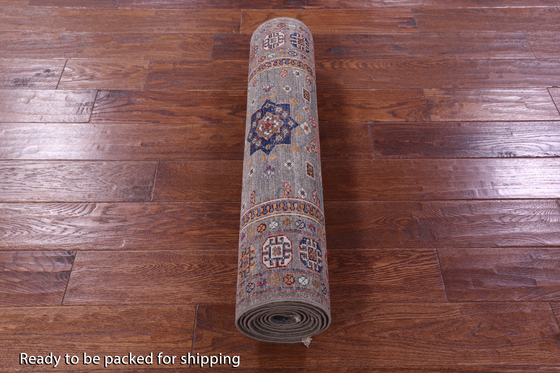 Grey Super Kazak Hand Knotted Wool Runner Rug - 2' 8" X 9' 8" - Golden Nile