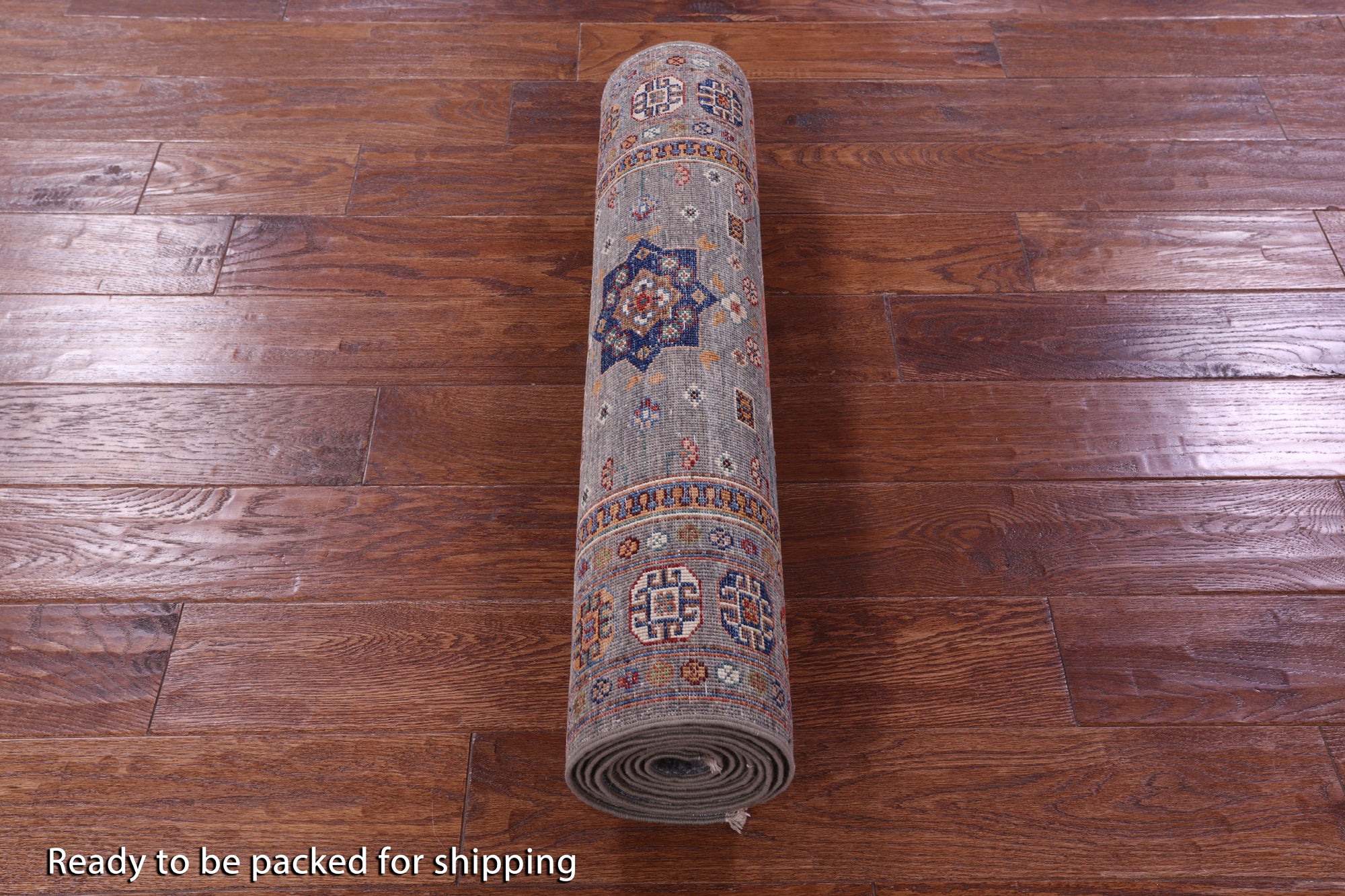 Grey Super Kazak Hand Knotted Wool Runner Rug - 2' 8" X 9' 8" - Golden Nile