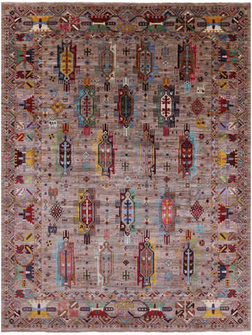 Persian Fine Serapi Hand Knotted Wool Rug - 9' 1