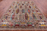 Persian Fine Serapi Hand Knotted Wool Rug - 9' 1" X 12' 1" - Golden Nile