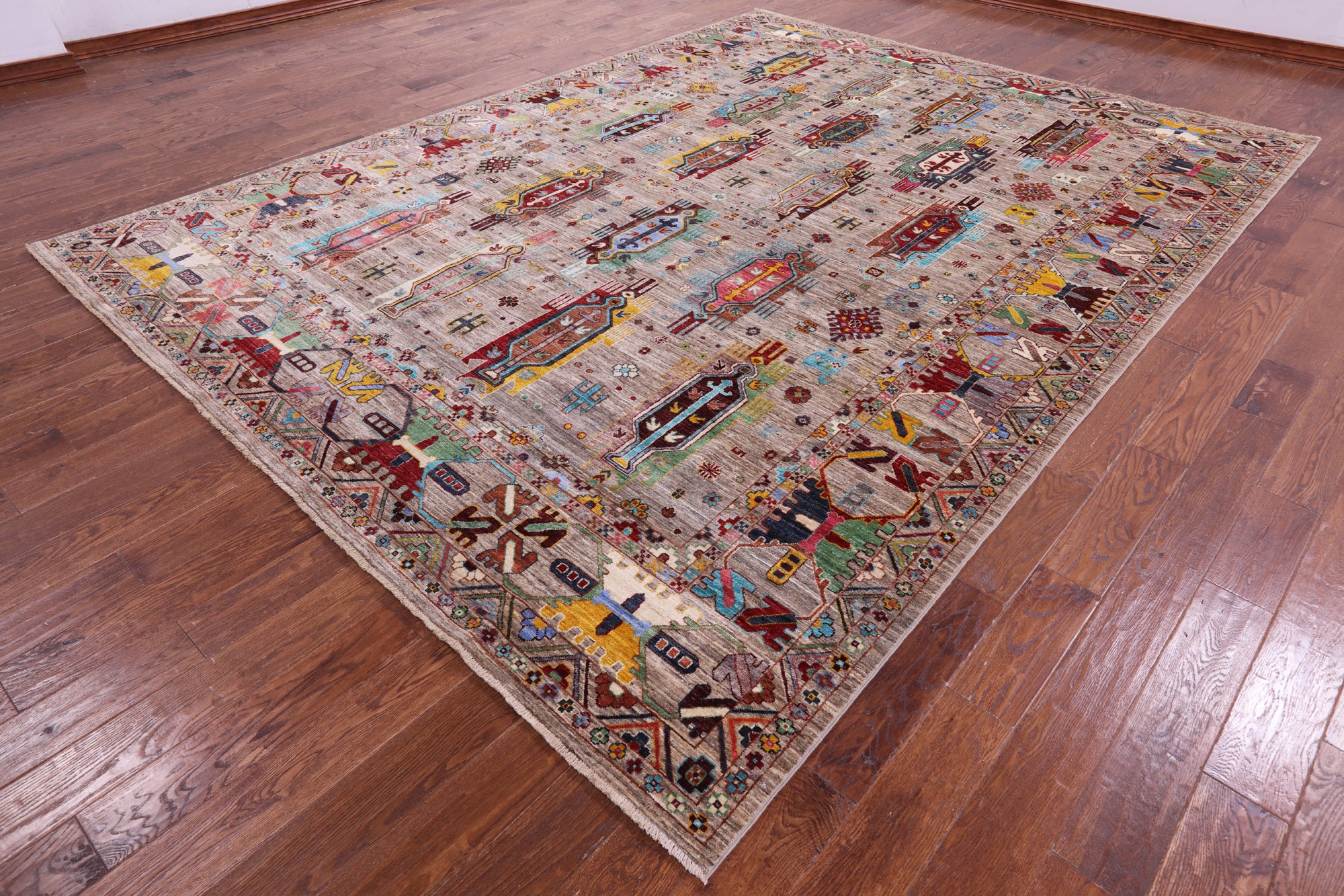 Persian Fine Serapi Hand Knotted Wool Rug - 9' 1" X 12' 1" - Golden Nile