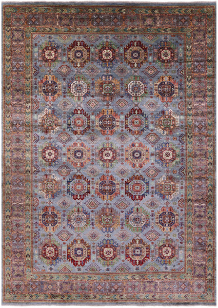 Turkmen Ersari Hand Knotted Wool Rug - 8' 9" X 12' 3" - Golden Nile