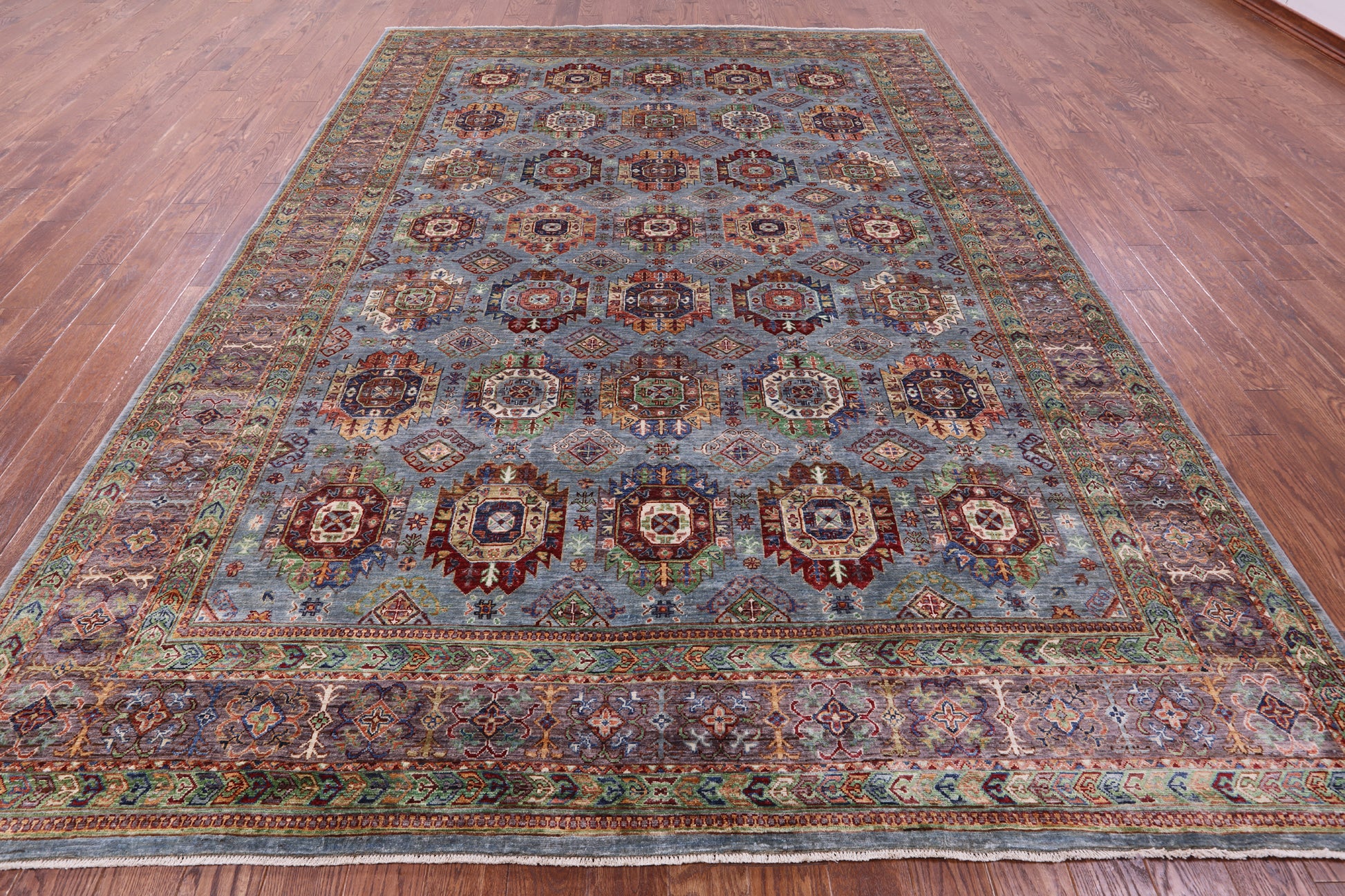 Turkmen Ersari Hand Knotted Wool Rug - 8' 9" X 12' 3" - Golden Nile