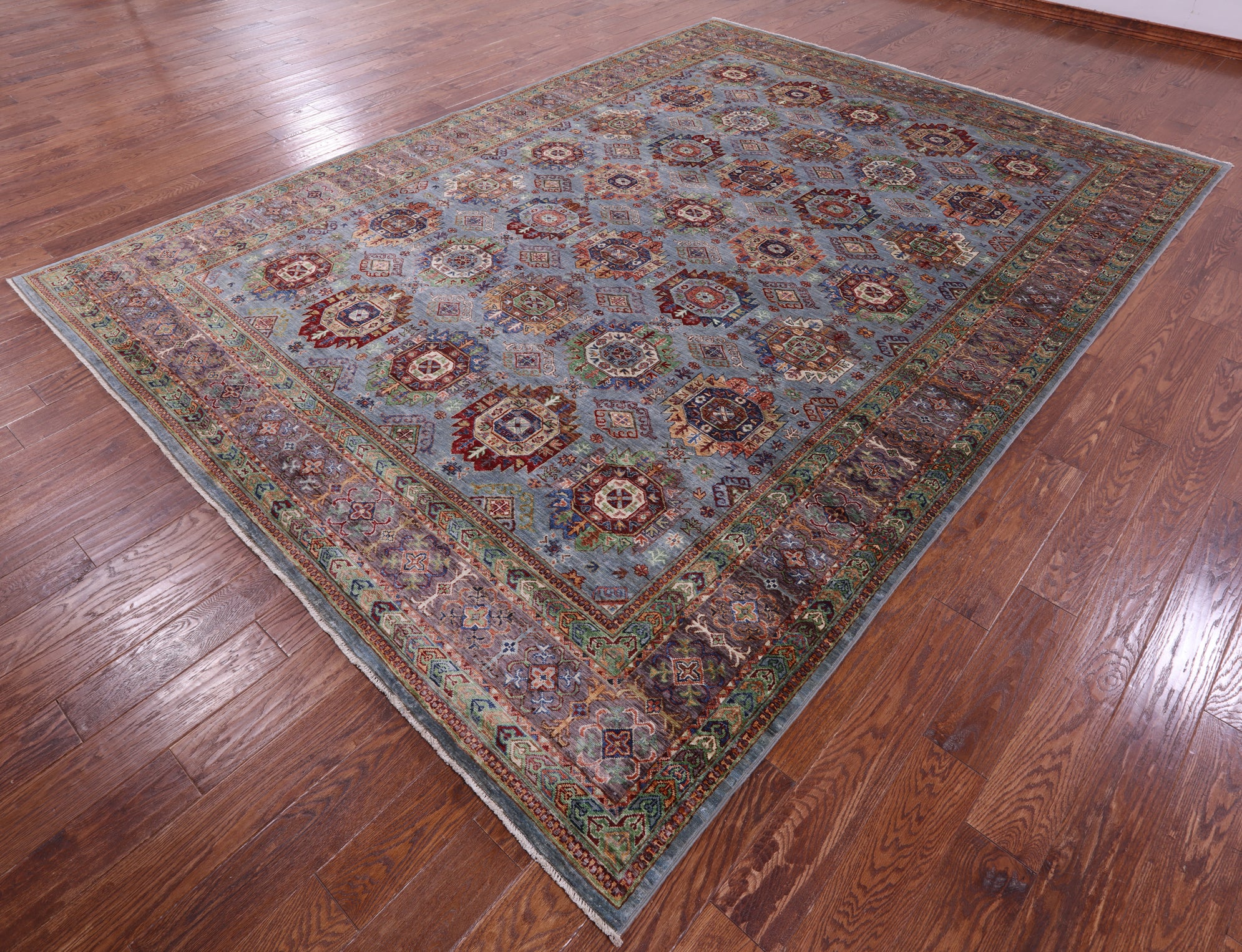 Turkmen Ersari Hand Knotted Wool Rug - 8' 9" X 12' 3" - Golden Nile
