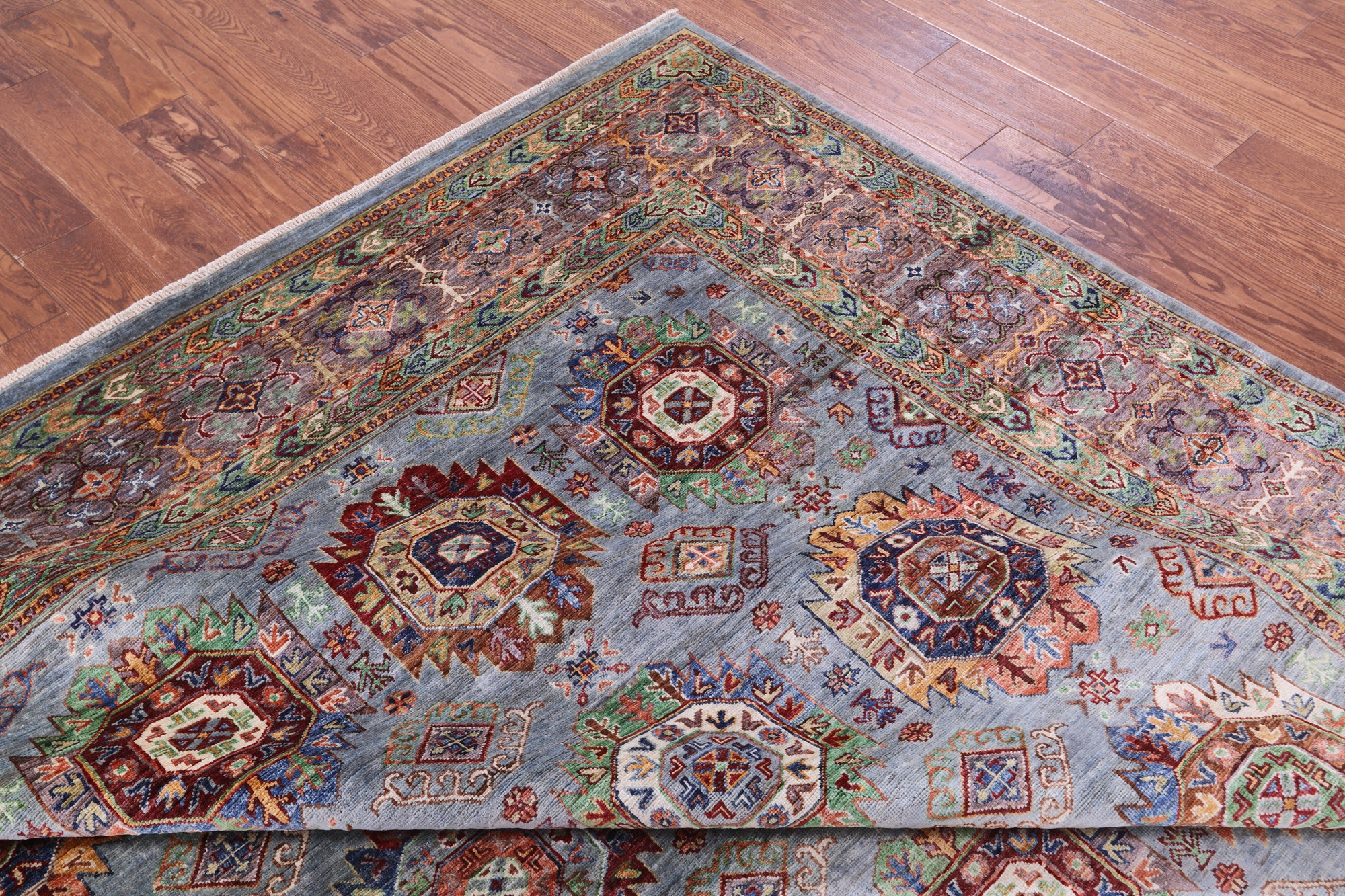 Turkmen Ersari Hand Knotted Wool Rug - 8' 9" X 12' 3" - Golden Nile