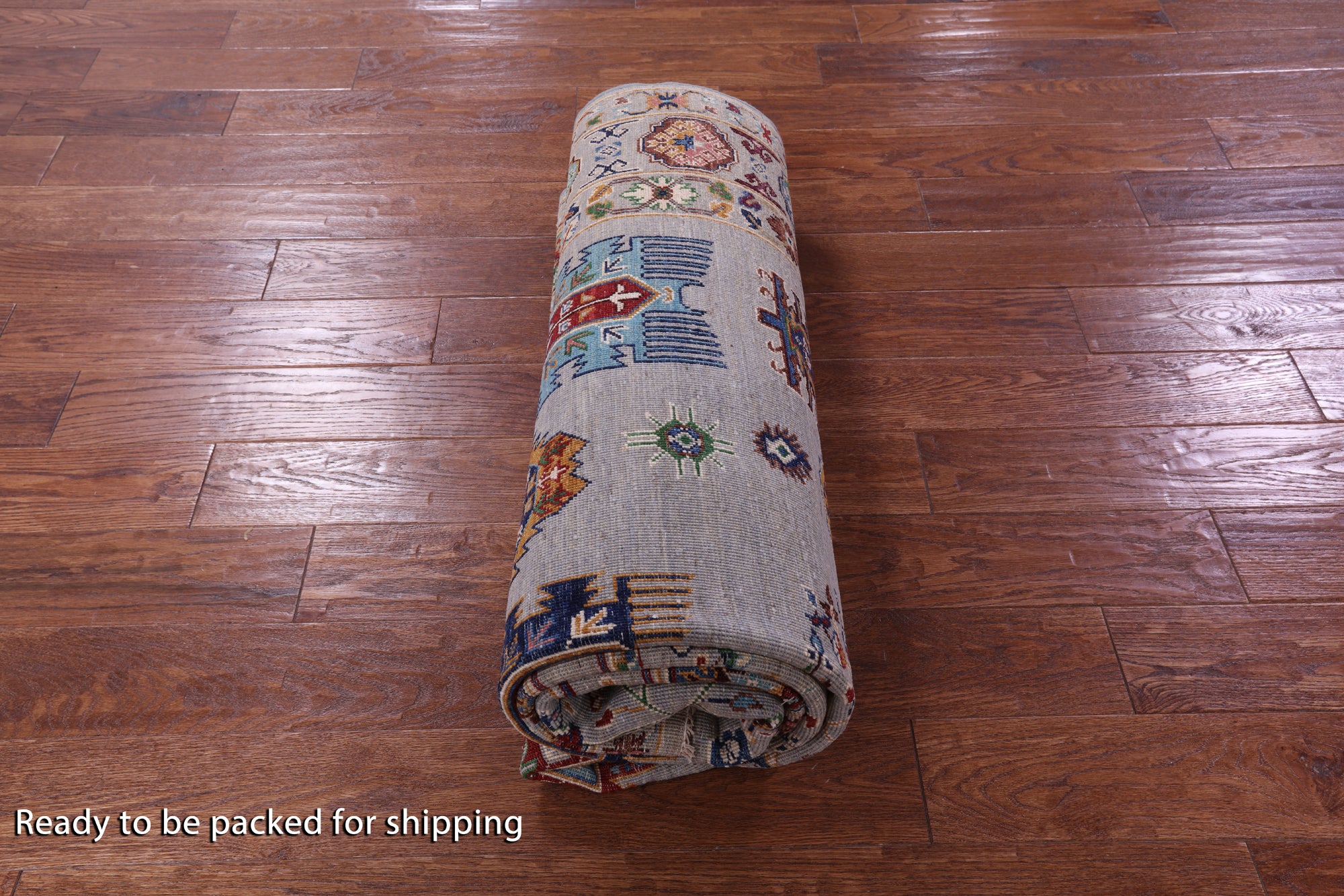 Grey Turkmen Ersari Hand Knotted Wool Rug - 5' 9" X 8' 7" - Golden Nile