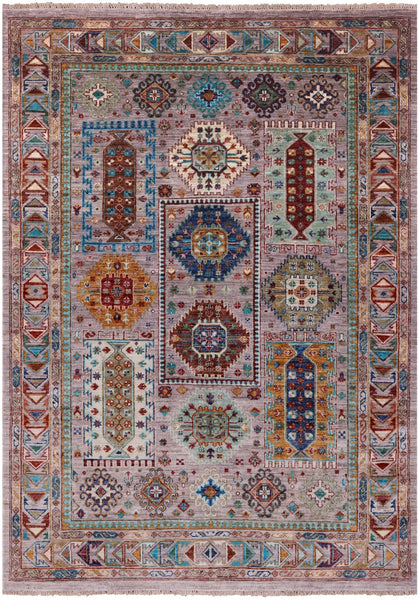 Turkmen Ersari Hand Knotted Wool Rug - 5' 0" X 6' 11" - Golden Nile