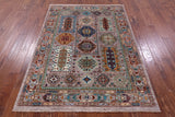 Turkmen Ersari Hand Knotted Wool Rug - 5' 0" X 6' 11" - Golden Nile