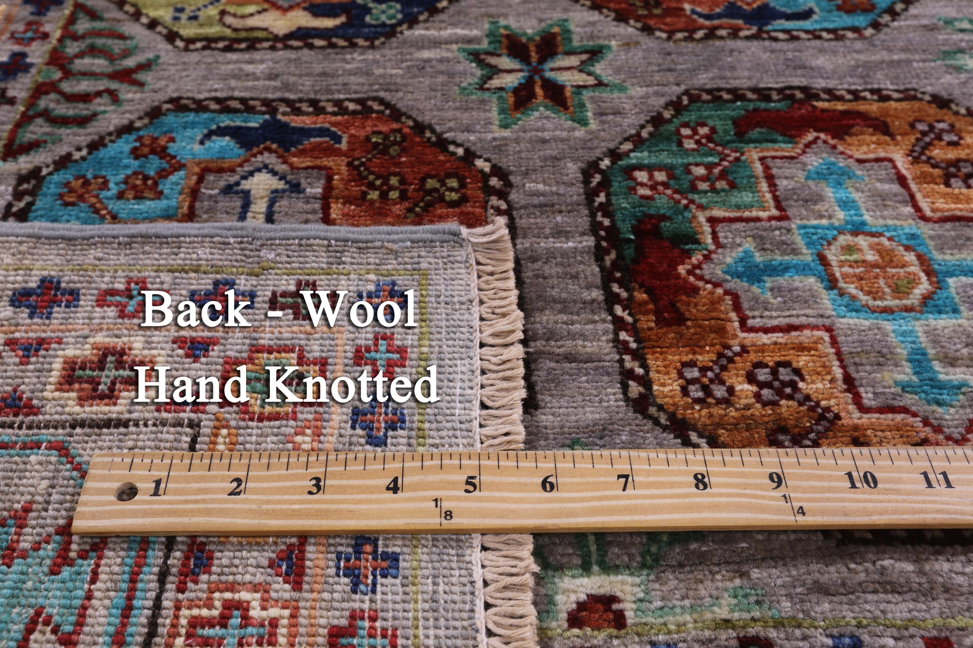 Grey Turkmen Ersari Hand Knotted Wool Rug - 5' 2" X 6' 11" - Golden Nile