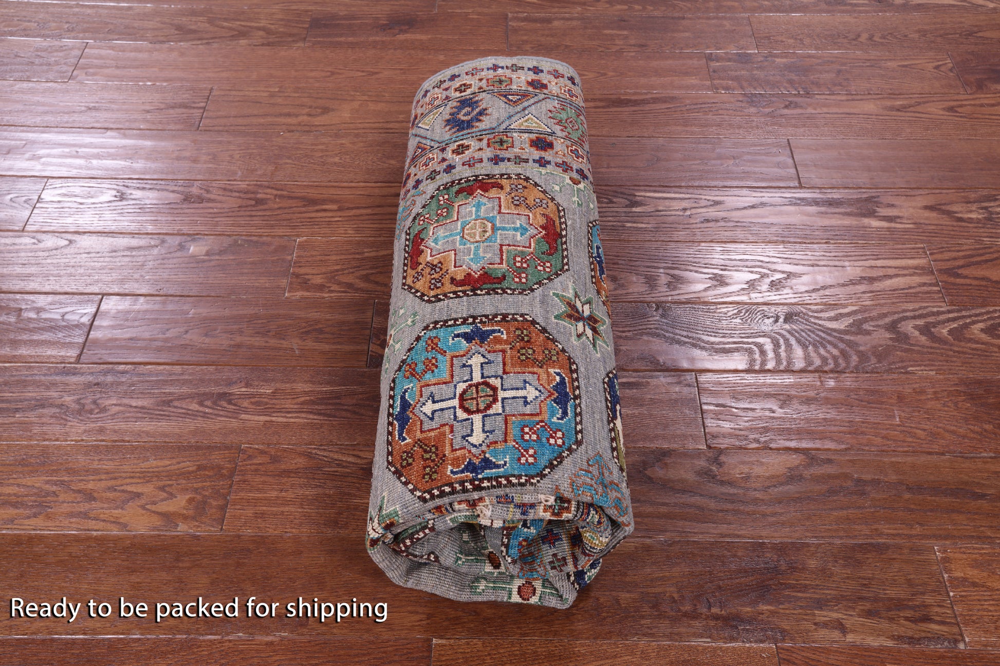 Grey Turkmen Ersari Hand Knotted Wool Rug - 5' 2" X 6' 11" - Golden Nile