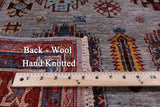Grey Turkmen Ersari Hand Knotted Wool Rug - 5' 0" X 6' 8" - Golden Nile