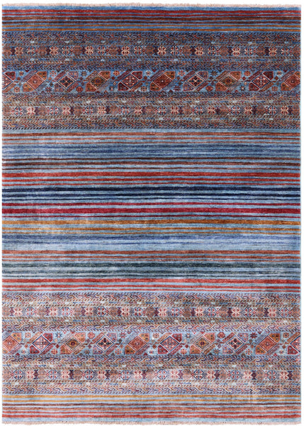 Khorjin Persian Gabbeh Handmade Wool Rug - 5' 8" X 7' 10" - Golden Nile
