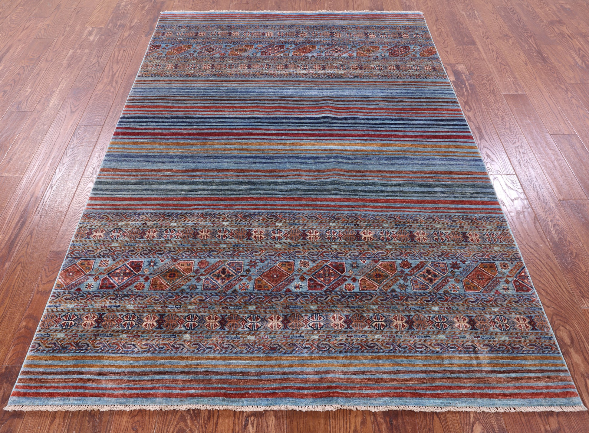 Khorjin Persian Gabbeh Handmade Wool Rug - 5' 8" X 7' 10" - Golden Nile