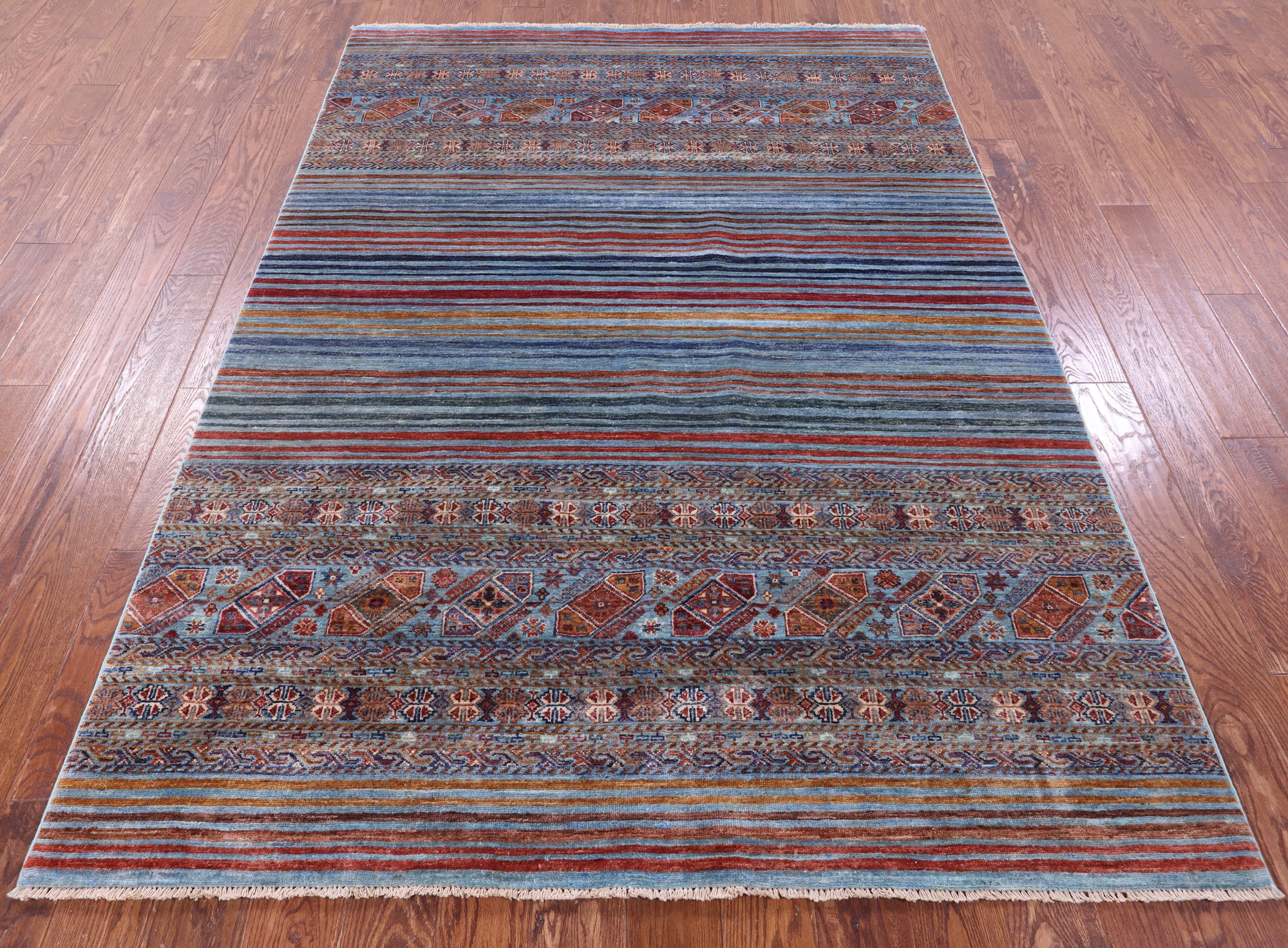 Khorjin Persian Gabbeh Handmade Wool Rug - 5' 8" X 7' 10" - Golden Nile
