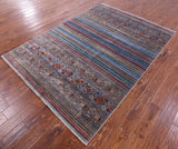 Khorjin Persian Gabbeh Handmade Wool Rug - 5' 8" X 7' 10" - Golden Nile
