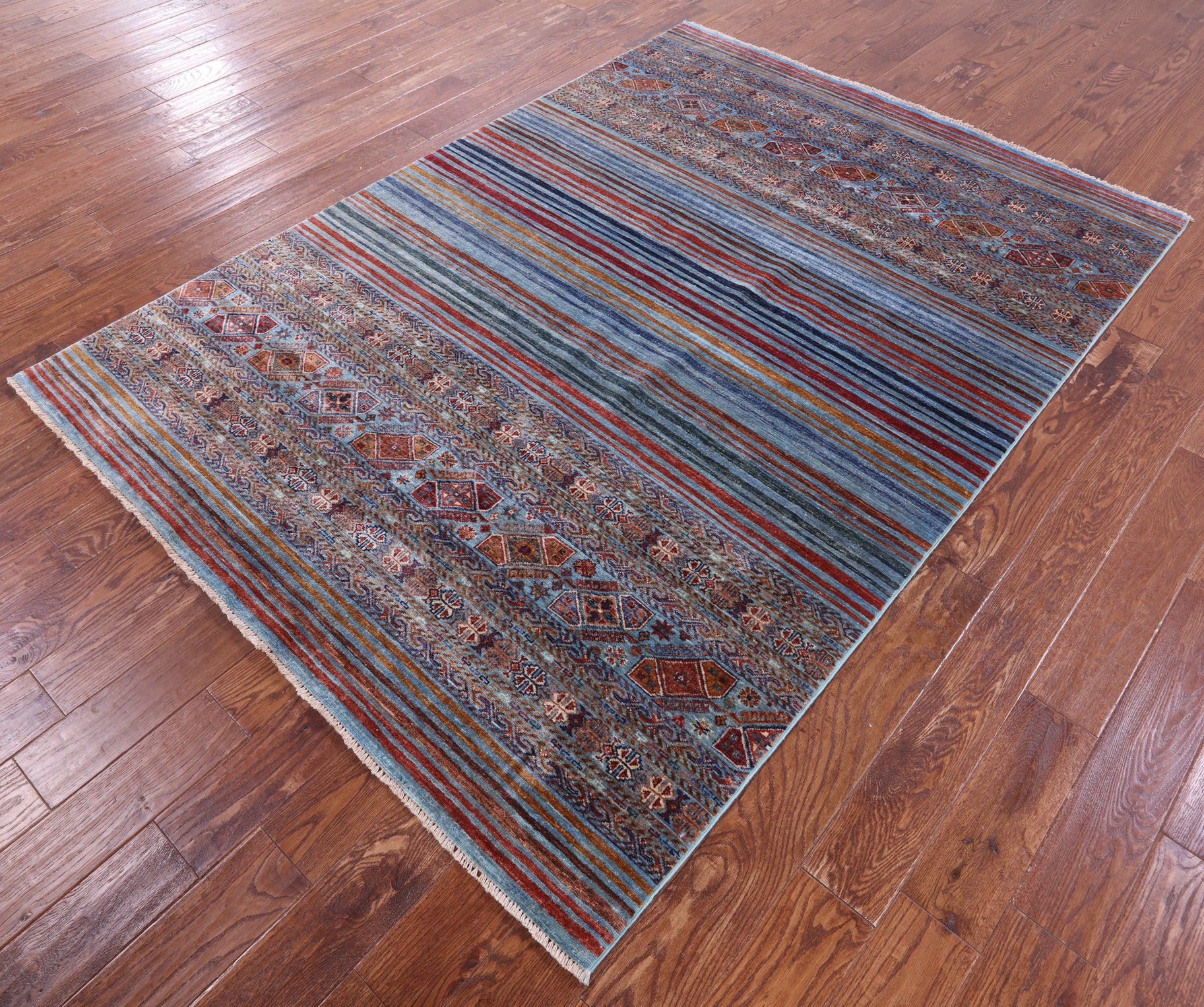 Khorjin Persian Gabbeh Handmade Wool Rug - 5' 8" X 7' 10" - Golden Nile