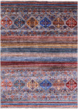 Khorjin Persian Gabbeh Hand Knotted Wool Rug - 5' 7" X 7' 11" - Golden Nile
