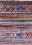 Khorjin Persian Gabbeh Hand Knotted Wool Rug - 5' 7" X 7' 11" - Golden Nile