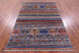 Khorjin Persian Gabbeh Hand Knotted Wool Rug - 5' 7" X 7' 11" - Golden Nile