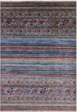 Khorjin Persian Gabbeh Hand Knotted Wool Rug - 5' 7" X 8' 2" - Golden Nile