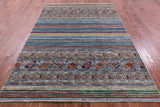 Khorjin Persian Gabbeh Hand Knotted Wool Rug - 5' 7" X 8' 2" - Golden Nile
