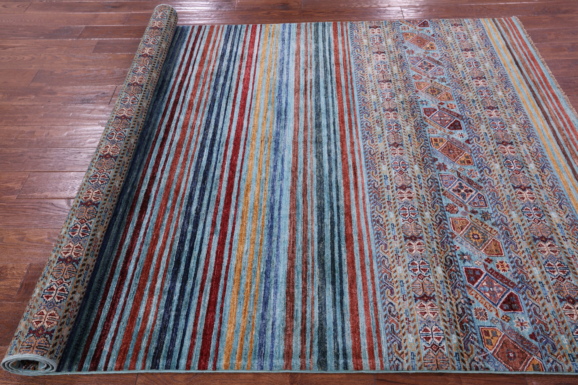 Khorjin Persian Gabbeh Hand Knotted Wool Rug - 5' 7" X 8' 2" - Golden Nile