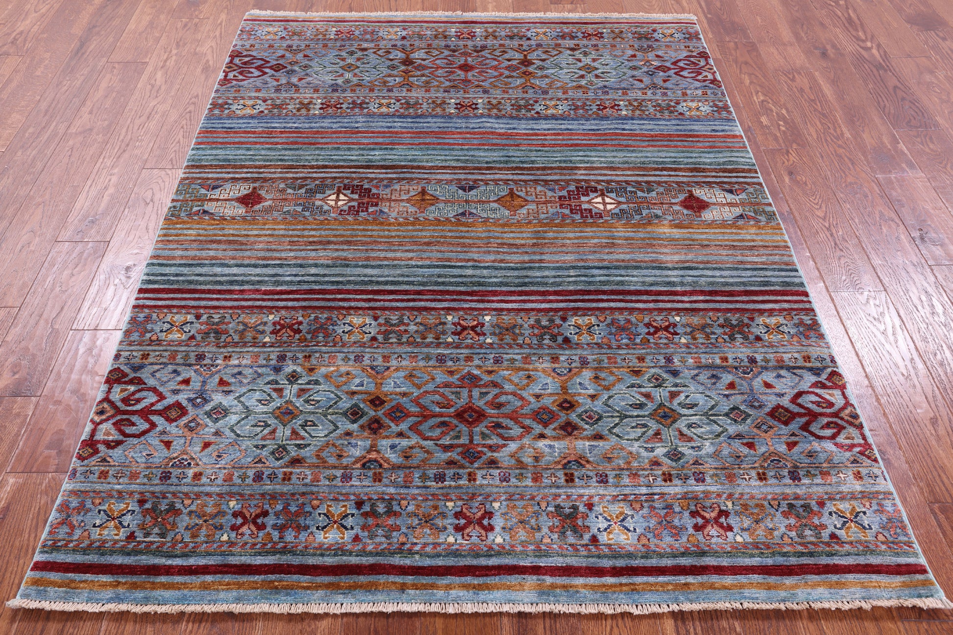 Khorjin Persian Gabbeh Hand Knotted Wool Rug - 4' 11" X 6' 7" - Golden Nile