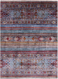 Khorjin Persian Gabbeh Hand Knotted Wool Rug - 4' 11" X 6' 7" - Golden Nile
