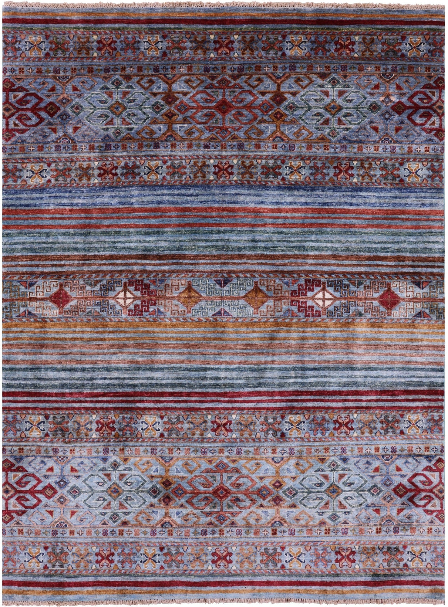 Khorjin Persian Gabbeh Hand Knotted Wool Rug - 4' 11" X 6' 7" - Golden Nile