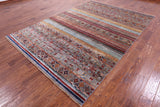 Khorjin Persian Gabbeh Hand Knotted Wool Rug - 7' 0" X 10' 0" - Golden Nile