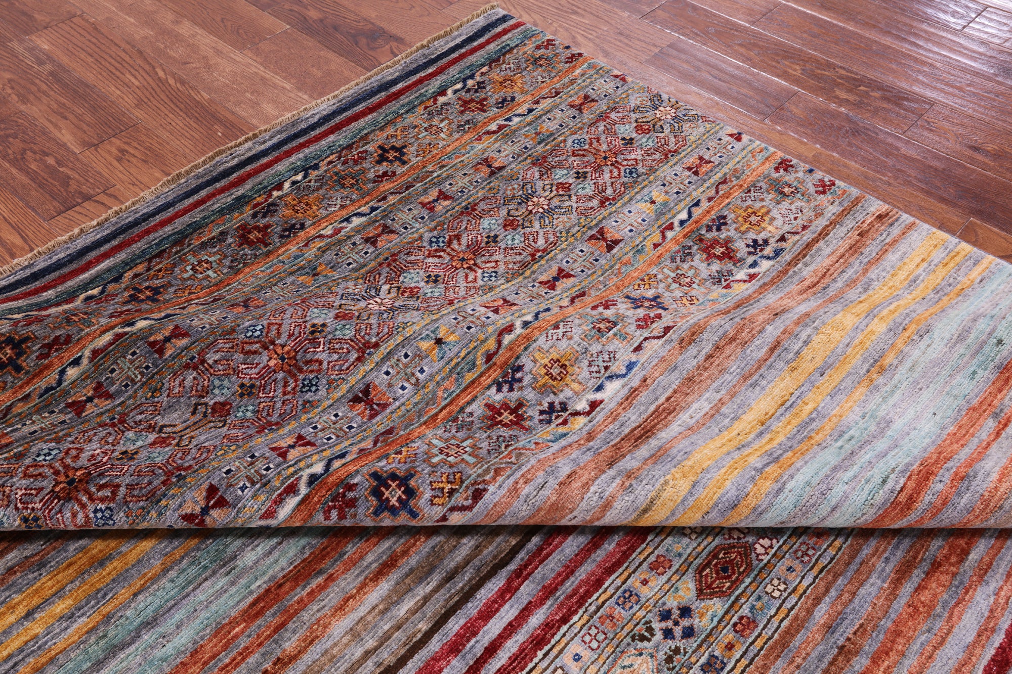 Khorjin Persian Gabbeh Hand Knotted Wool Rug - 7' 0" X 10' 0" - Golden Nile