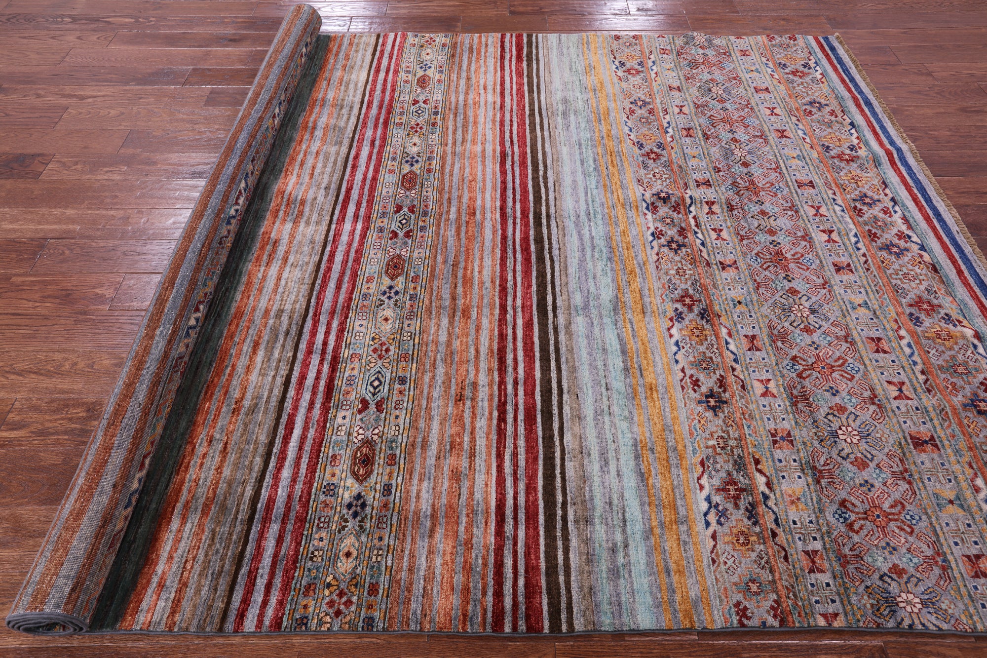 Khorjin Persian Gabbeh Hand Knotted Wool Rug - 7' 0" X 10' 0" - Golden Nile