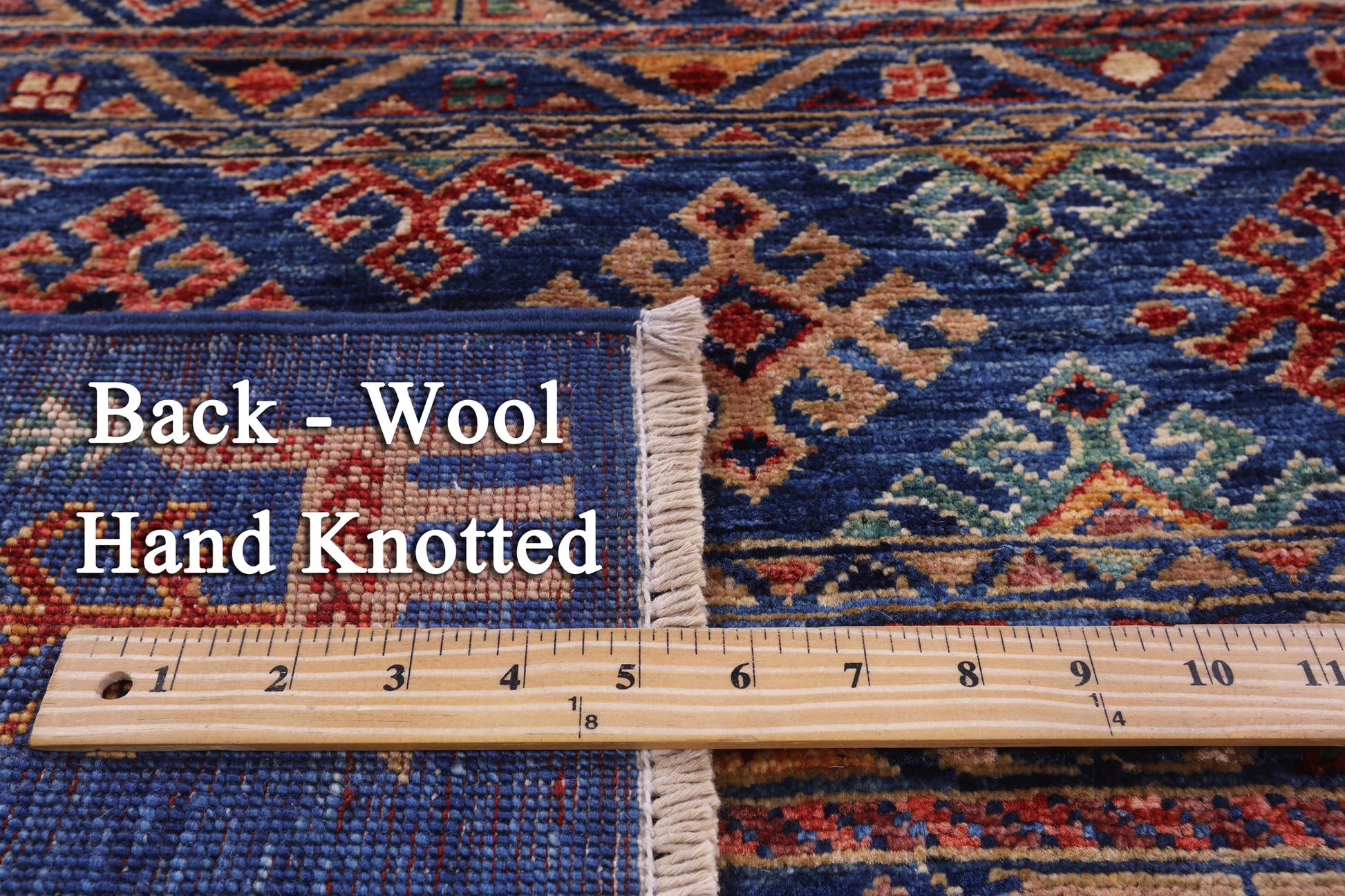 Blue Tribal Persian Gabbeh Handmade Wool Rug - 5' 7" X 8' 2" - Golden Nile