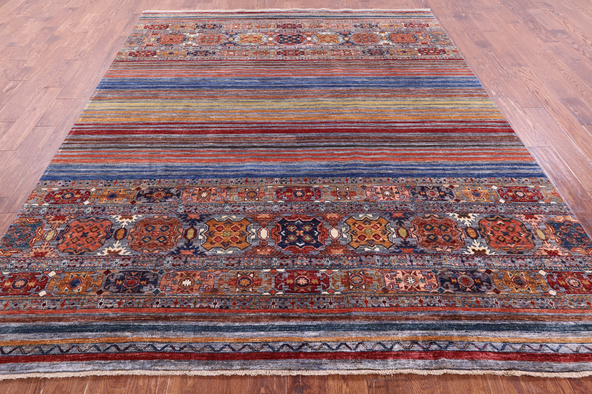 Khorjin Persian Gabbeh Handmade Wool Rug - 8' 0" X 9' 10" - Golden Nile