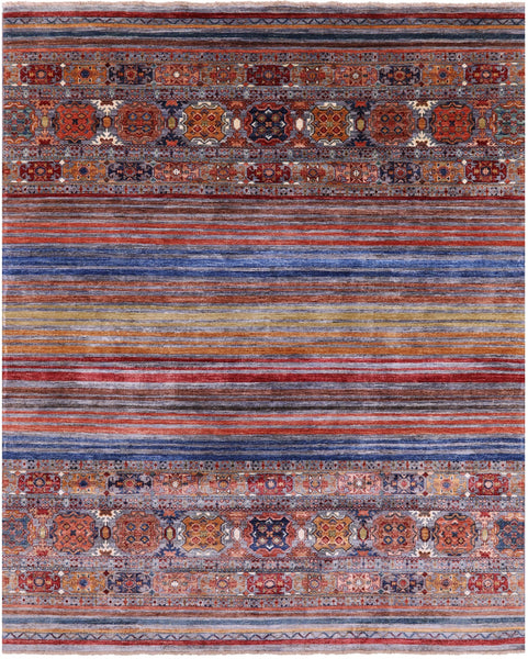 Khorjin Persian Gabbeh Handmade Wool Rug - 8' 0" X 9' 10" - Golden Nile
