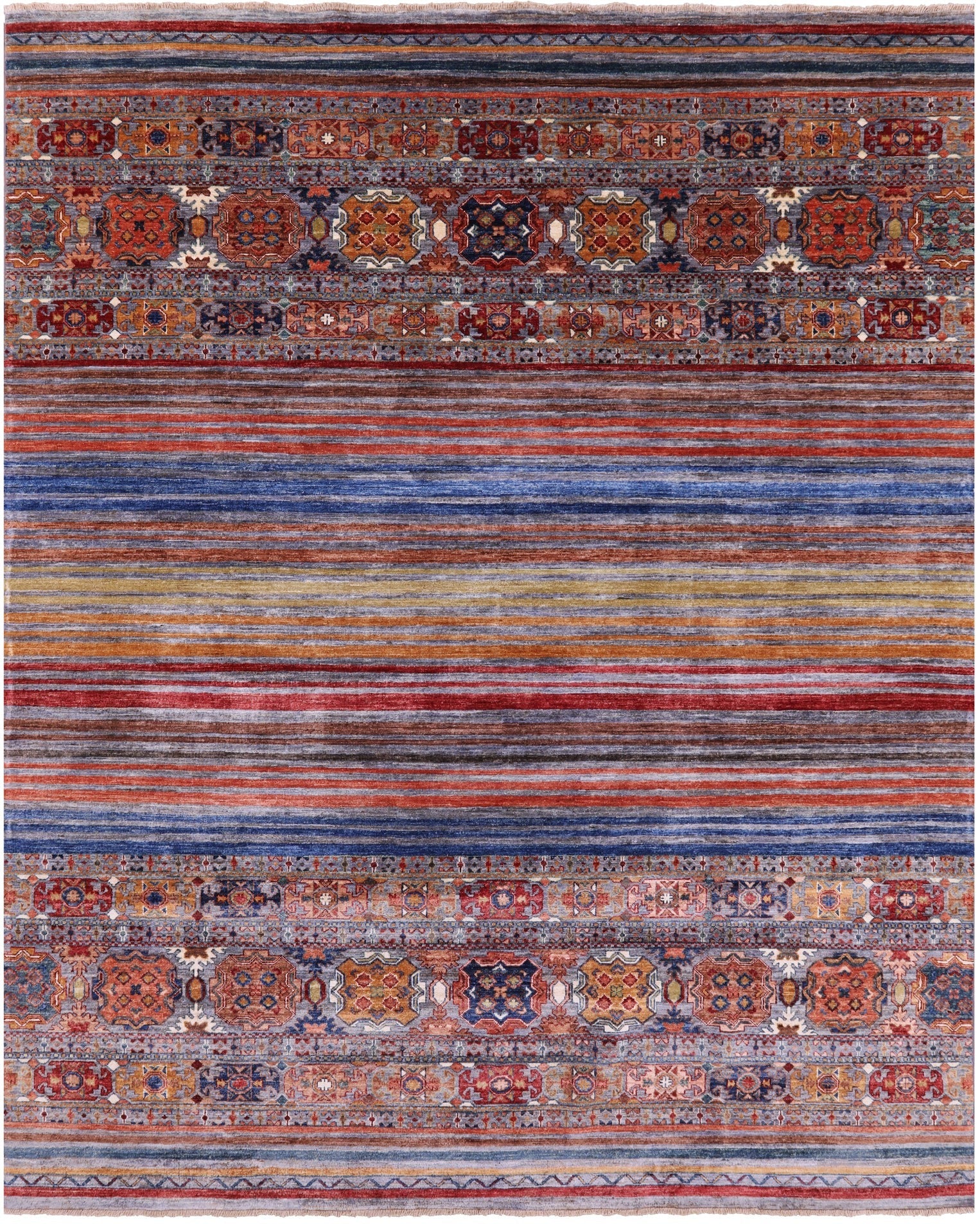 Khorjin Persian Gabbeh Handmade Wool Rug - 8' 0" X 9' 10" - Golden Nile