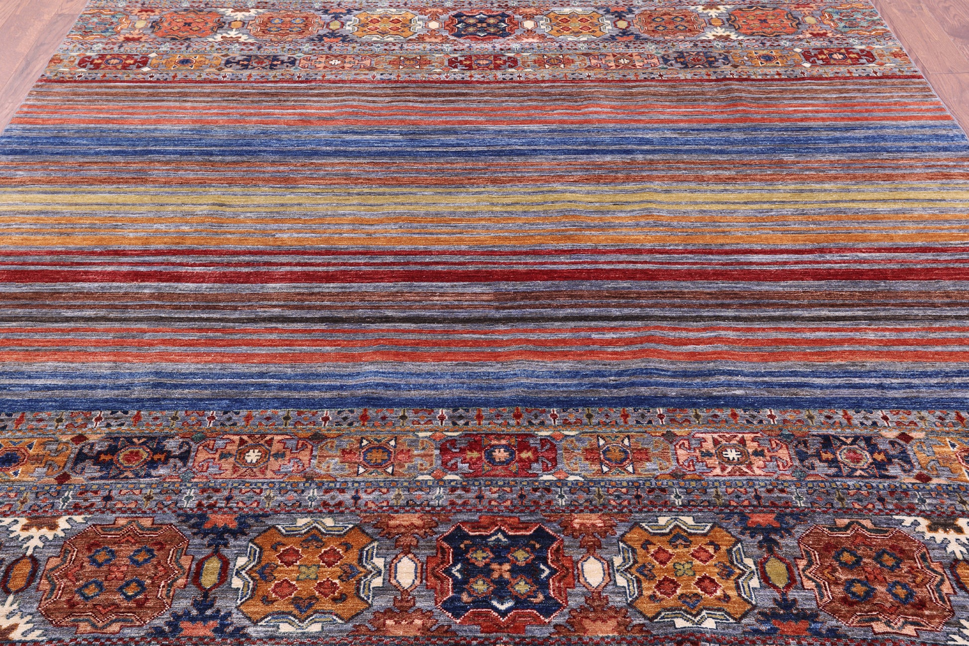 Khorjin Persian Gabbeh Handmade Wool Rug - 8' 0" X 9' 10" - Golden Nile