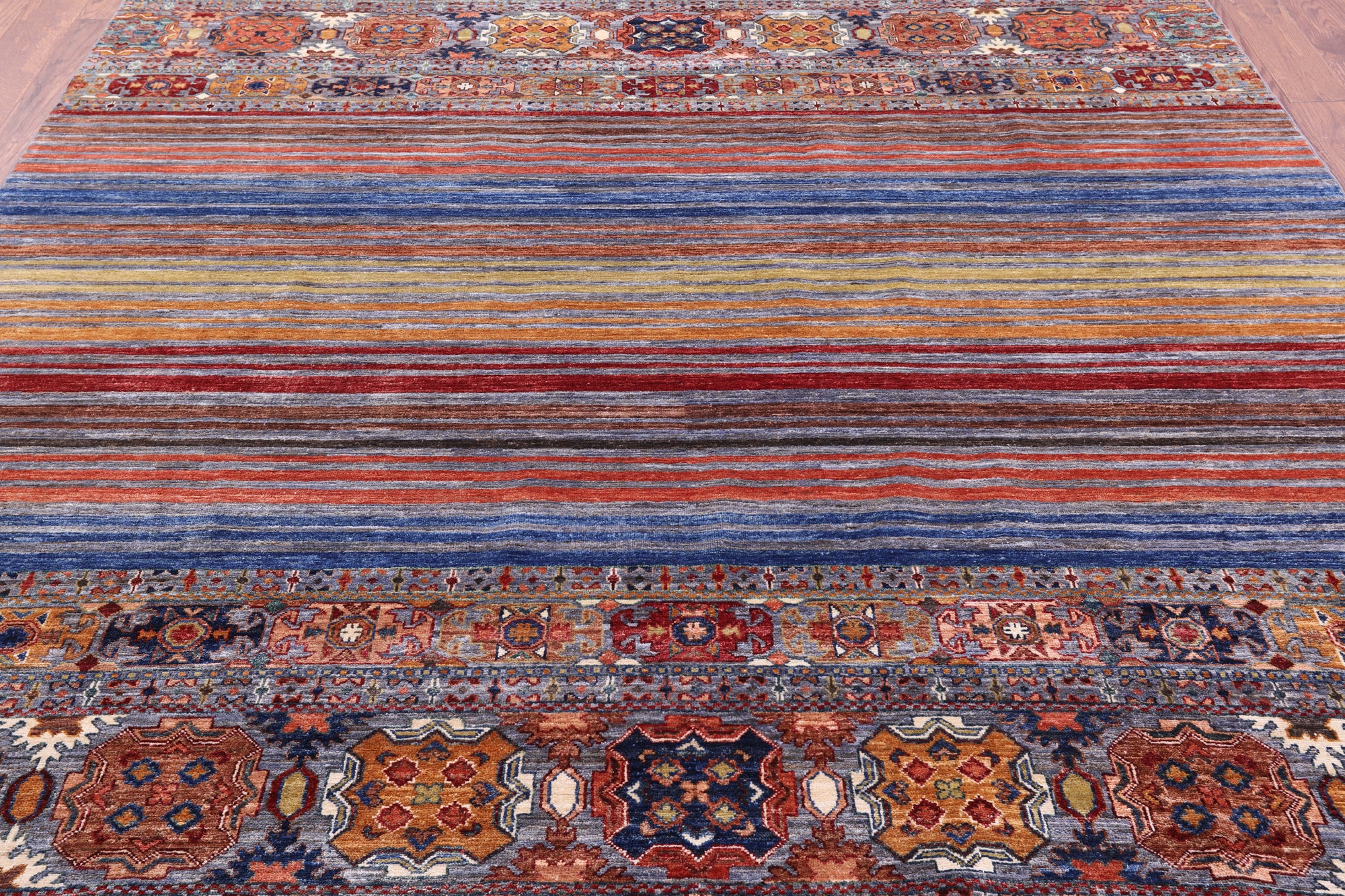 Khorjin Persian Gabbeh Handmade Wool Rug - 8' 0" X 9' 10" - Golden Nile