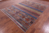 Khorjin Persian Gabbeh Handmade Wool Rug - 8' 0" X 9' 10" - Golden Nile