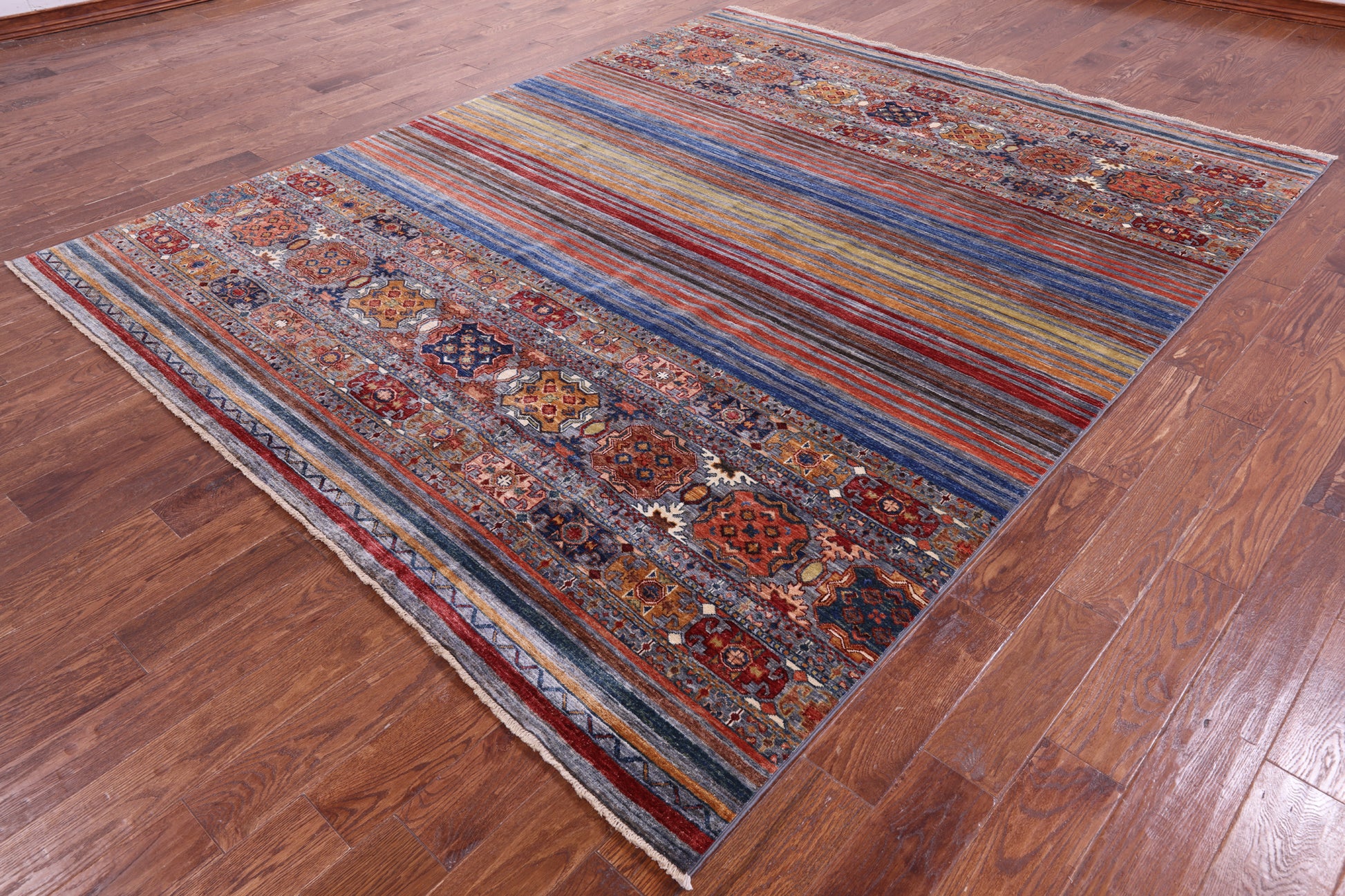 Khorjin Persian Gabbeh Handmade Wool Rug - 8' 0" X 9' 10" - Golden Nile