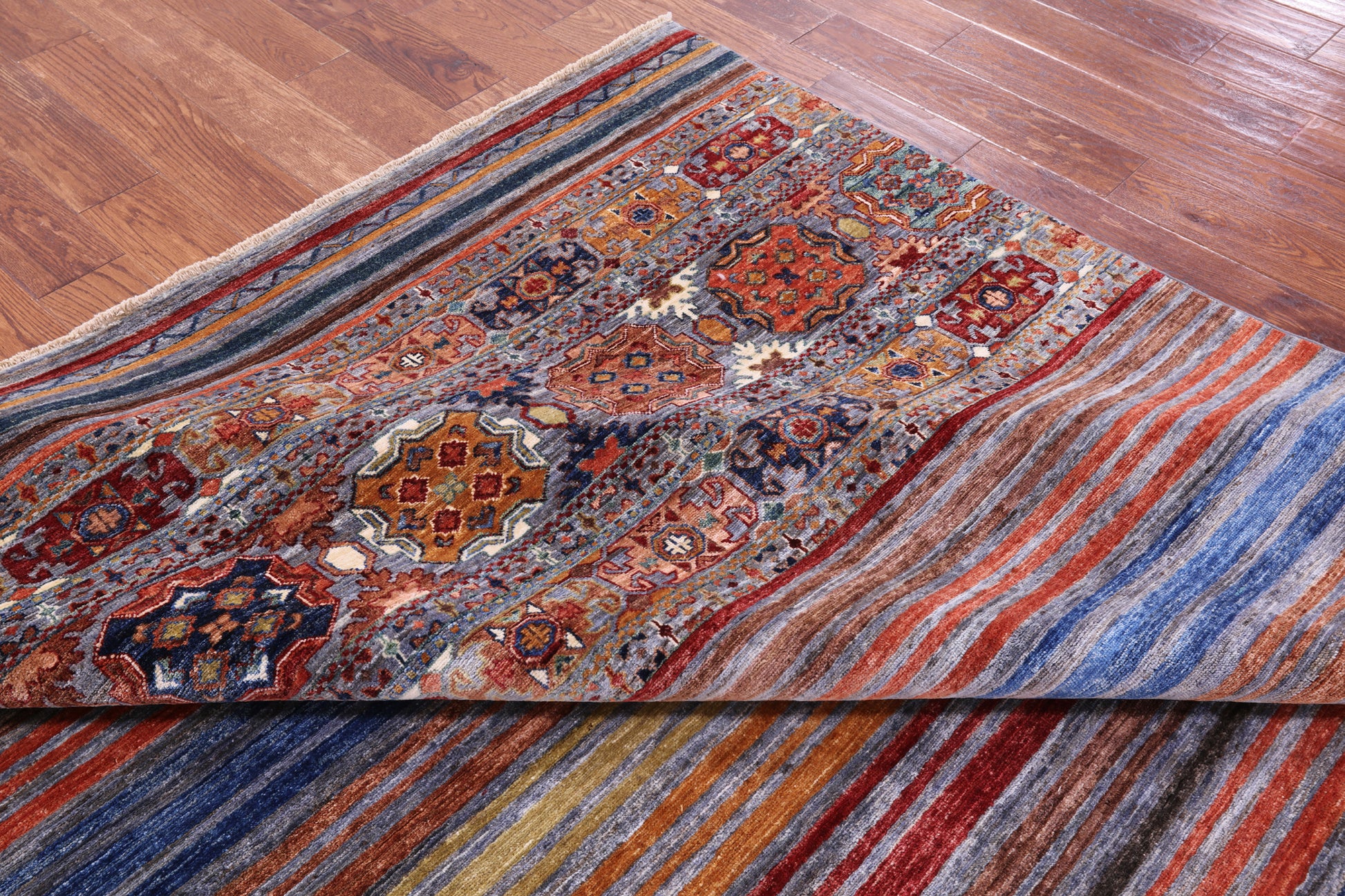 Khorjin Persian Gabbeh Handmade Wool Rug - 8' 0" X 9' 10" - Golden Nile