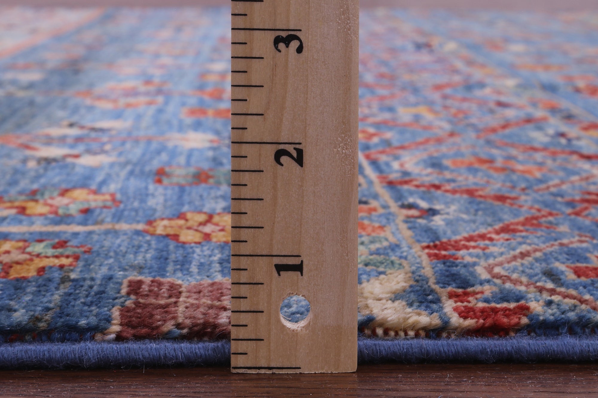 Blue Persian Gabbeh Tribal Hand Knotted Wool Rug - 4' 10" X 6' 7" - Golden Nile