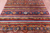 Khorjin Persian Gabbeh Hand Knotted Wool Rug - 5' 2" X 6' 7" - Golden Nile