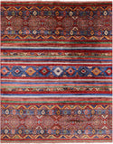Khorjin Persian Gabbeh Hand Knotted Wool Rug - 5' 2" X 6' 7" - Golden Nile
