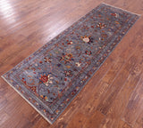 Grey Peshawar Hand Knotted Wool Runner Rug - 2' 11" X 8' 7" - Golden Nile