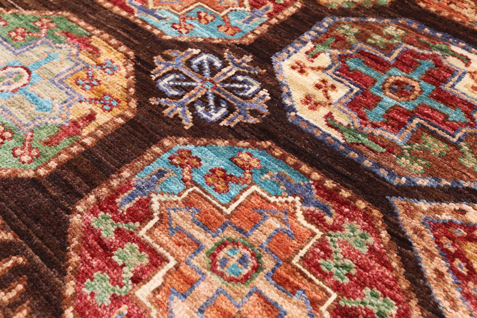 Brown Turkmen Ersari Hand Knotted Wool Runner Rug - 2' 9" X 9' 4" - Golden Nile
