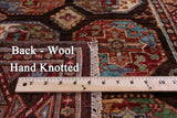 Brown Turkmen Ersari Hand Knotted Wool Runner Rug - 2' 9" X 9' 4" - Golden Nile