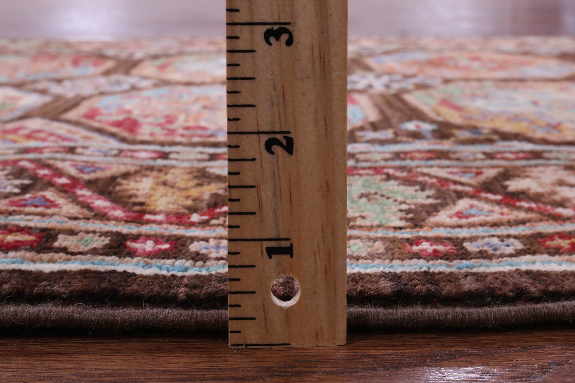 Brown Turkmen Ersari Hand Knotted Wool Runner Rug - 2' 9" X 9' 4" - Golden Nile