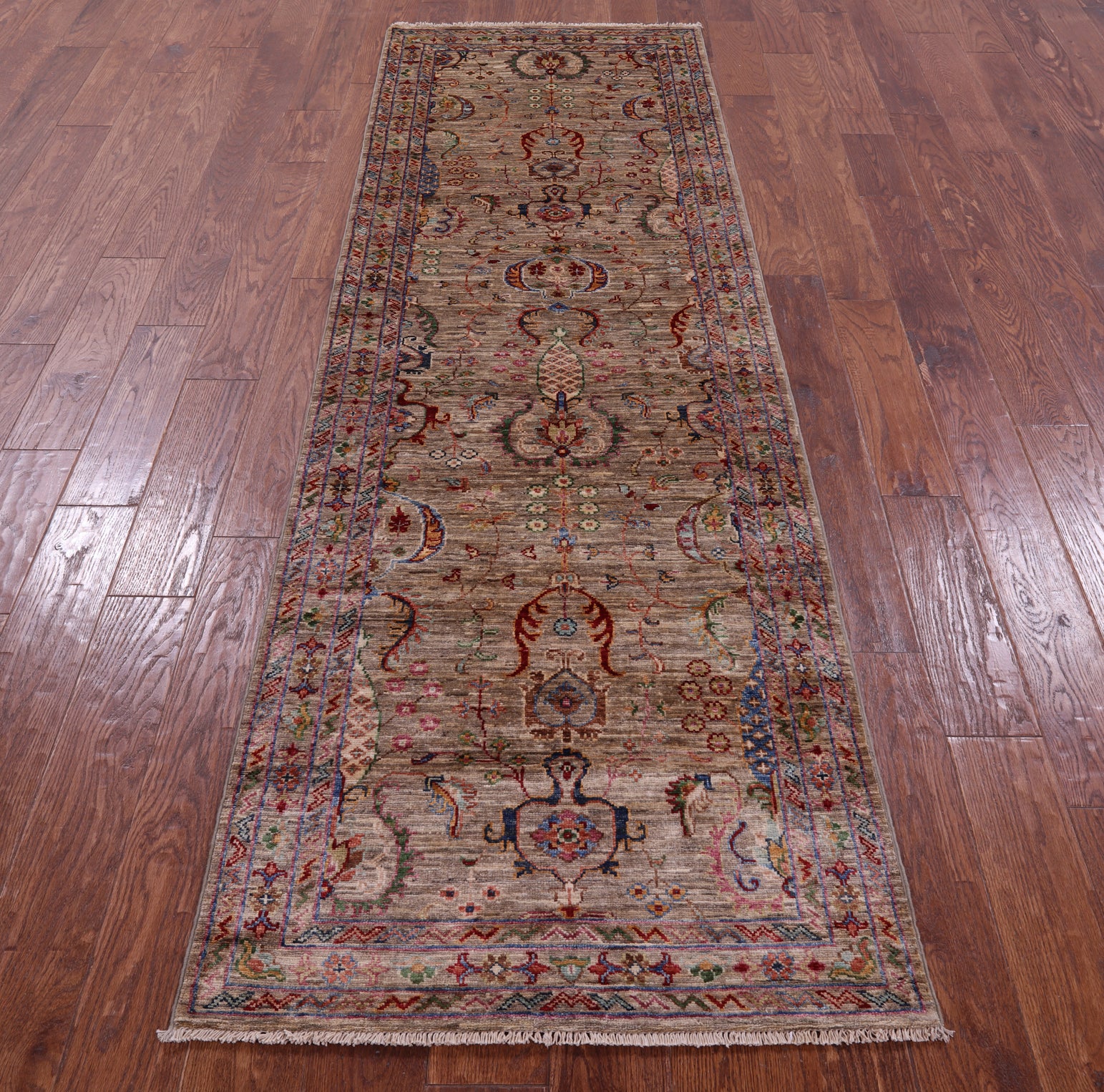 Peshawar Hand Knotted Wool Runner Rug - 2' 8" X 8' 6" - Golden Nile