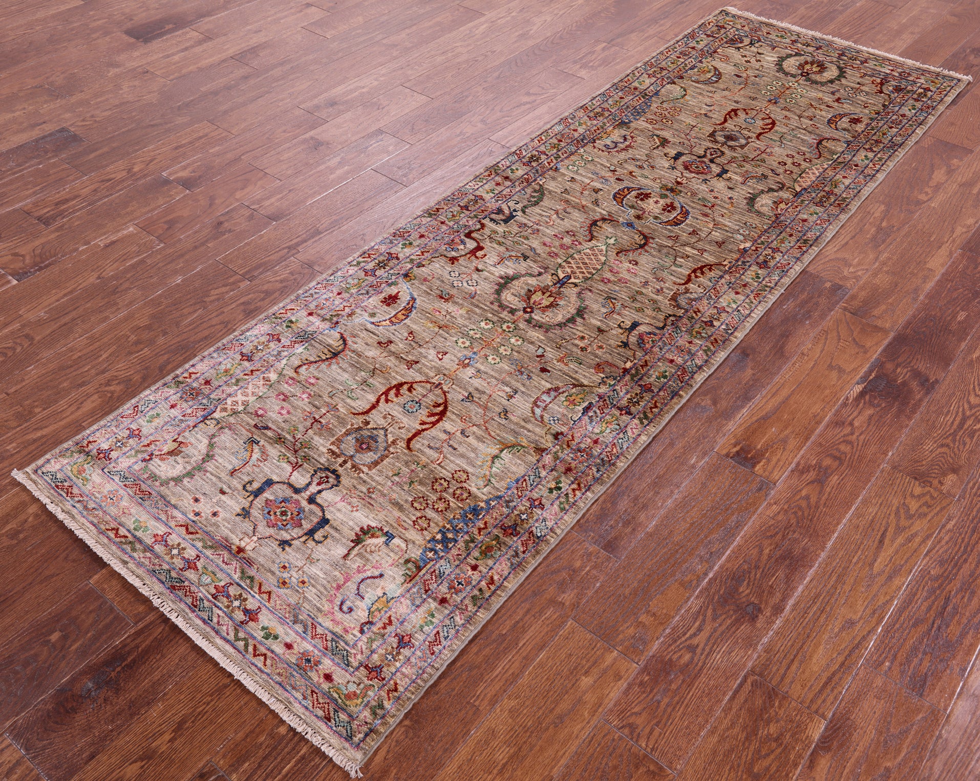Peshawar Hand Knotted Wool Runner Rug - 2' 8" X 8' 6" - Golden Nile